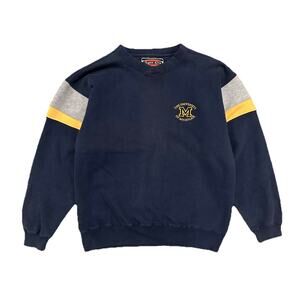 Vintage University Of Michigan Men’s Navy Blue Embroidered Sweatshirt Size L